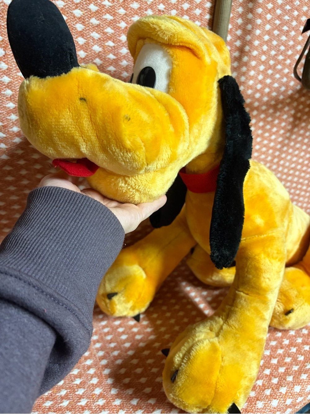 Vintage Retro 1980s Disney Pluto Plush Jumbo Korea Disneyland Walt Disney World